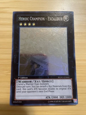 GHOST RARE Heroic Champion - Excalibur 1st Edition REDU-EN041 Yugioh - LP NM - Image 1 of 4