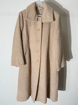 Max Mara Long Coat Boa Alpaca Blend Size 38/US:4 Beige From Japan 130055K Authen - Image 1 of 4