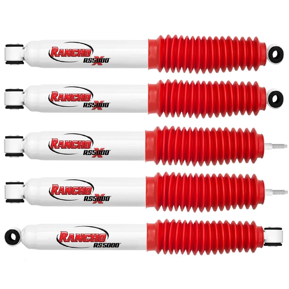 Rancho RS5000X Shocks Front/Rear & Steering Stabilizer for F-250 4WD 5"-6" Lift Foto 1 de 4