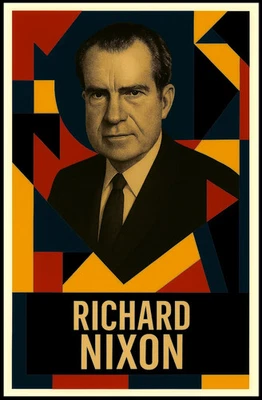 Richard Nixon 37th President of the United States Abstract Pop Poster - Image 1 of 4