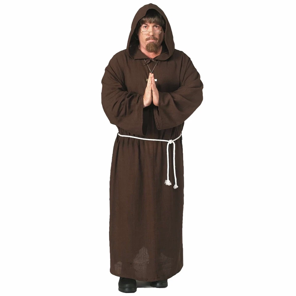 Friar Tuck 豪华中世纪僧侣罗宾汉宗教男式服装 — 第 1/1 张图片