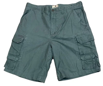 Bermuda cargo Woolrich vintage masculina 34 verde algodão casual caminhada ao ar livre Y2K - Imagem 1 de 4