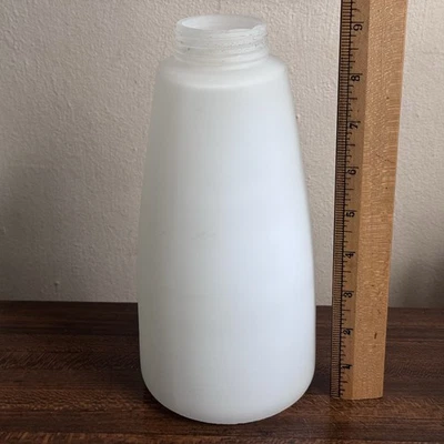 Vtg 8.75" Tall 2" Threaded Fitter White Glass Pole Lamp Shade Mid Century CRACK - Image 1 of 4