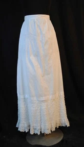 ANTIQUE VICTORIAN COTTON PETTICOAT - Picture 1 of 8