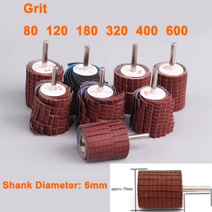 35mm Thousand Wire Wheel Sand Cloth Wheel Grinding Head Particles80-400 Shank6mm - Picture 1 of 3