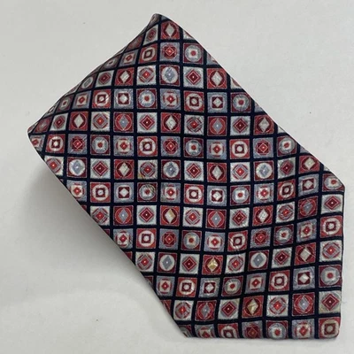 STEFANO RICCI Corbata para Hombre Cuello Saks Seda Lujo Italia Rojo Geométrico 62” XL Largo F4 Foto 1 de 4