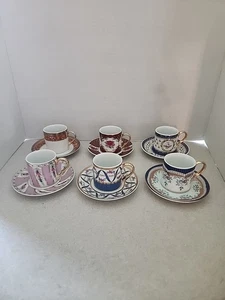 6 Excellent Espresso Cups & 6 Saucer's Formalities Demattise By Baum Bros.  - Picture 1 of 14