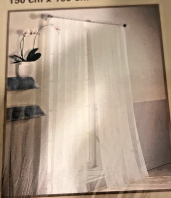 Style Selections Rod Pocket Curtain Panel #111945 Sheer White New 59" X 63" - Image 1 of 4