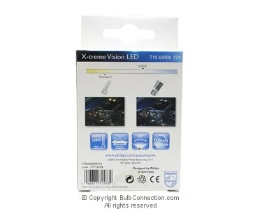 NUEVO Philips BC10291 Philips T10 LED 6000K Pack de 2 129666000KX2 12V  Foto 1 de 2