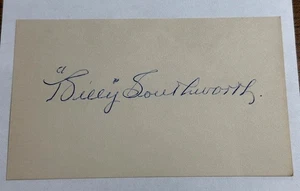 BILLY SOUTHWORTH VINTAGE SIGNED AUTOGRAPHED 3x5 INDEX CARD! Giants Cardinals HOF - Picture 1 of 2