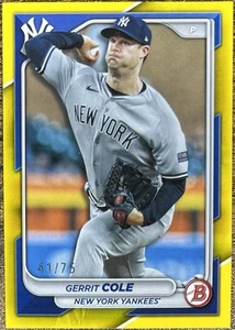 2024 Bowman ⭐ Gerrit Cole #60 bordo giallo /75 ⭐ carta MLB New York Yankees NY - Foto 1 di 2