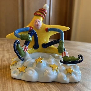 2003 Vanmark Christmas Holiday Starman con patines figura de luz de té vintage - Imagen 1 de 7