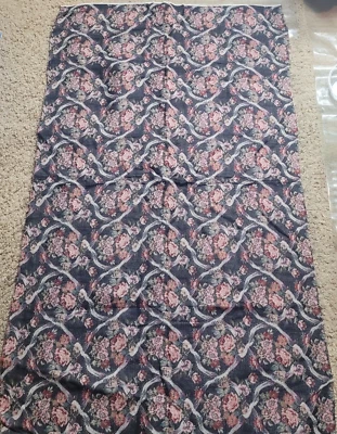 Vintage Floral Pink Rose New Tapestry Fabric 56X34 - Image 1 of 4