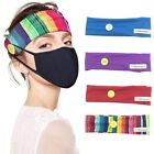 Headbands With Buttons For  Holder, Soft Comfy Headwrap Ear  For Nurse3169
