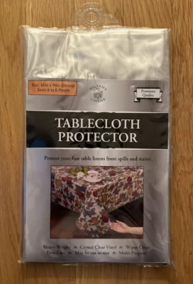 Heavy Weight Clear Vinyl Tablecloth Protector 60" X 90" Oblong NEW - Image 1 of 2