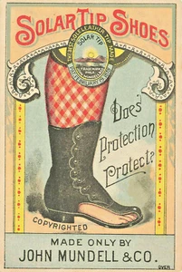 Solar Tip Shoes Mundell & Co. Auburn ME 3.25 x 4.7 5" - Picture 1 of 2