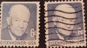 1970 Dwight D Eisenhower 6 Cent US Briefmarke Scott #1393 gebraucht Lot von 2 - Bild 1 von 2