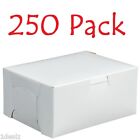 250 Bakery Cookie Pastry Box 6" x 4 1/2" x 2 3/4" White Made in USA Bundle Pack