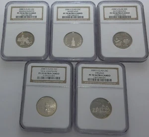 2000 S NGC PF70 Ultra Cameo Clad Proof 5 Coin Statehood Quarter Set 25c - Picture 1 of 3