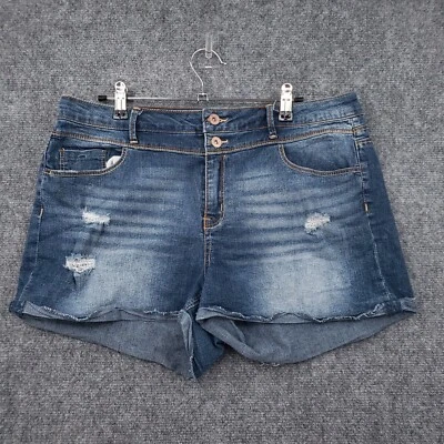 Pantalones Cortos Lei Para Mujer 17 Junior Azul Tatum Boyfriend Tiro Alto Cremallera Lavado a Piedra Denim Foto 1 de 4