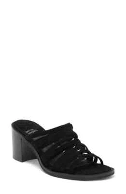 Sandalia Jeffrey Campbell Intertwine Slide Gamuza Negra Nueva con Etiquetas - Talla 9.5 Foto 1 de 2