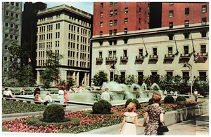 Postkarte Nahaufnahme des Mellon Square Pittsburgh PA um 1970 - Bild 1 von 2