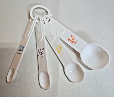 Set of (4) "Good Cook" White Measuring Spoons; Plastic - Image 1 of 2