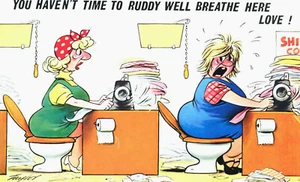 Seamtresses No Time For Break Bamforth Artist Signed Taylor Postcard Comic #60 - Picture 1 of 2