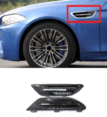 Piezas de guardabarros de rejilla de ventilación lateral de coche de fibra de carbono para BMW F10 M5 2010-2016 Foto 1 de 2