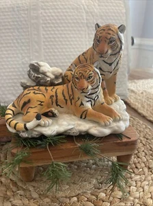Vintage Home Interiors Sibirische Tiger Figur gefährdete Arten Porzellan 1996 - Bild 1 von 8