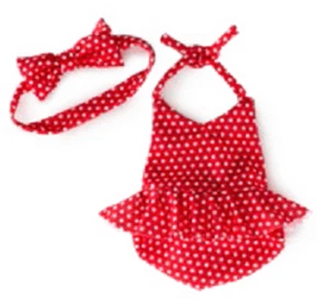 Scentsy Buddy Red White Polka Dot Swimsuit Doll Stuffed Animal Clothing - NEW - Picture 1 of 1