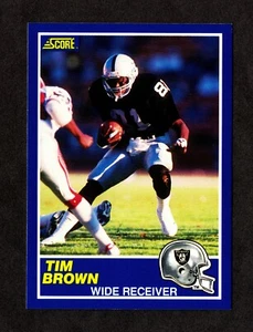 1989 SCORE RC #86 TIM BROWN HOF - LOS ANGELES RAIDERS - ROOKIE CARD - *05 - Picture 1 of 2