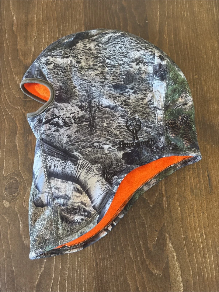 Huntworth Camo Beanie Full Face Mask Fleece Lined Hat Hood Hunting Head Cover - Image 1 of 4