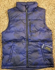 NWT Polo Ralph Lauren Boys Pony Logo Reversible Camo Vest Navy - Picture 1 of 2
