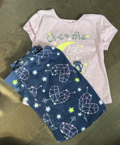 Joe Boxer Girls Pink And Blue 2 Piece Pajama Set Size 7/8 - Picture 1 of 5