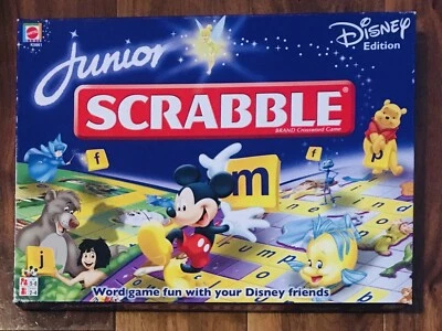 JUNIOR SCRABBLE BOARD GAME AGE 5-8  DISNEY EDITION 2-4 PLAYERS 2 IN 1 VERSIONS - Image 1 of 4