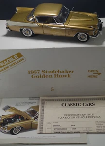 DANBURY MINT 1957 STUDEBAKER GOLDEN HAWK 1:24 SCALE DIE CAST MIB - Picture 1 of 9