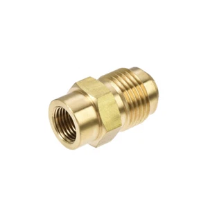 Brass Pipe fitting, 3/8 SAE Flare Male to 1/8NPT Female Thread, Tube Adapter - Picture 1 of 4