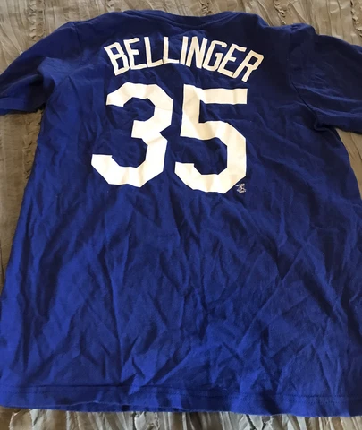CODY BELLINGER Los Angeles DODGERS Baseball NIKE Jersey Style Youth MEDIUM Shirt Cover