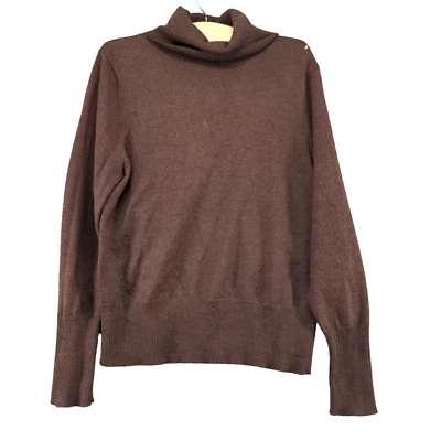 Suéter Carole Little para Mujer Tejido Cuello Alto Marrón Grande Italiano Merino Foto 1 de 4
