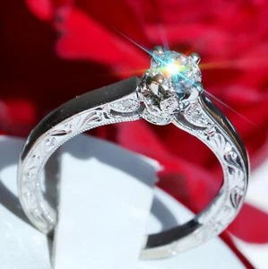 14k white gold sz6.5 engagement ring 0.62ct diamond solitaire 4.15g Neil Lane N2 - Picture 1 of 12