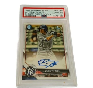 Anthony Seigler Auto Rookie RC 2018 Bowman Chrome PSA 10 GEM Yankees Autograph - Picture 1 of 5