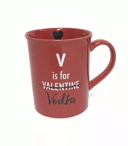 Valentine's V Is For Vodka Rot Kaffeetasse Becher - Bild 1 von 4