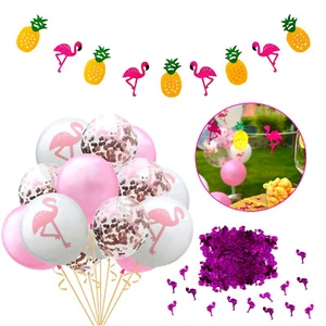 Flamingo Party Deko Set - Flamingo Girlande + Konfetti Luftballon Set + Konfetti - Bild 1 von 1