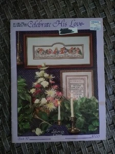 VINTAGE "CELEBRATE HIS LOVE"COUNTED CROSS STITCH  PATTERNS RELIGIOUS LAST SUPPER - Picture 1 of 3