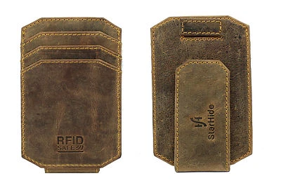 Starhide Mens RFID BLOCKING Strong Magnet Money Clip Real Leather Carholder 725  - Image 1 of 4