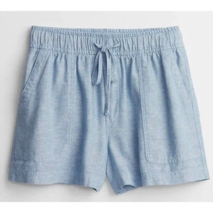 Pantaloncini corti Gap donna taglia XXL blu misto lino tasche nuovi con etichetta - Foto 1 di 8