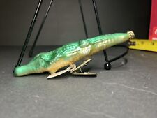 Rare ALLIGATOR / CROCODILE GLASS CHRISTMAS ORNAMENT - STAR CAP - MADE IN GERMANY