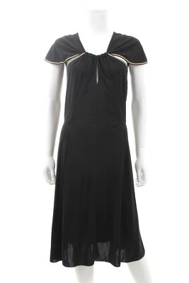 Saint Laurent Cut-Out Jersey-Crepe Dress / Black - Изображение 1 из 4