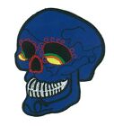 Patch écusson patche blue Skull tete mort thermocollant applique brodé 